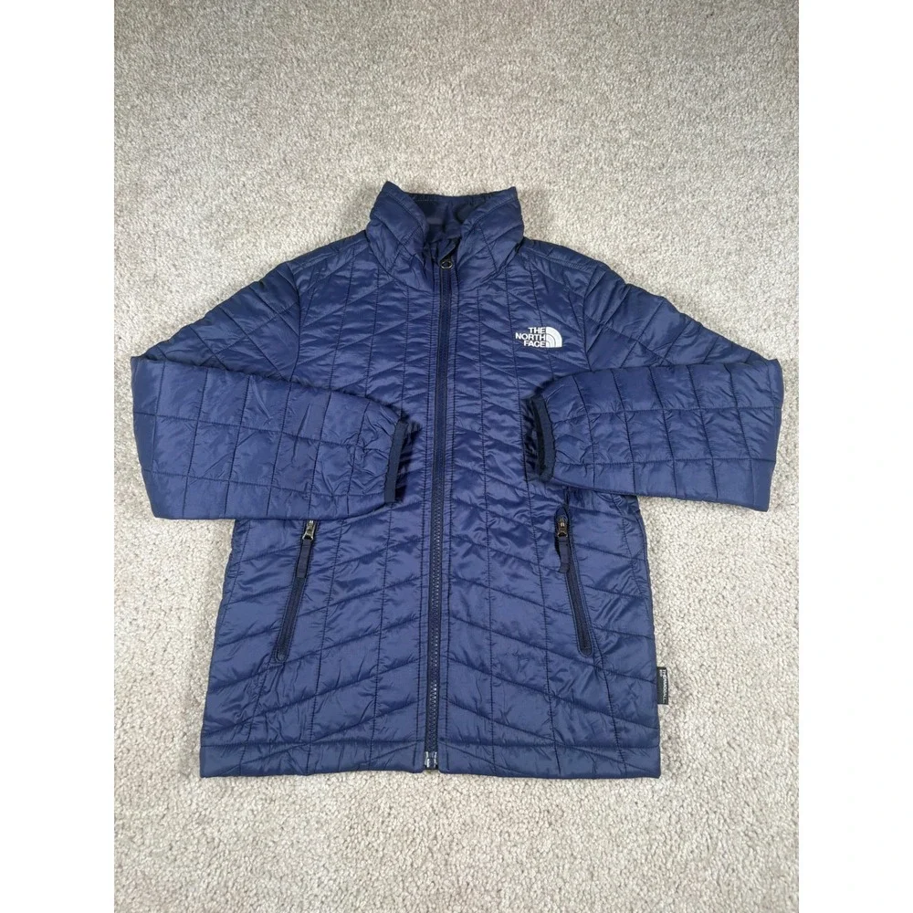 The North Face Youth Thermoball Eco Quilted Puffer Jacket Navy Blue Size S 7/8